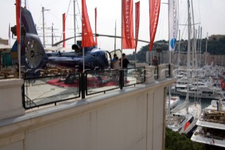 Helicopter on the Edmiston hospitality suite in Monaco