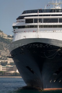 Bow of a cruise ship approaching port