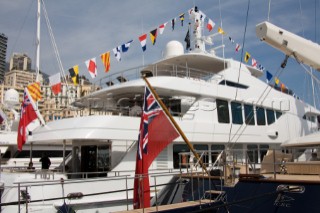 British ensigns and flags on superyachts dressed overall