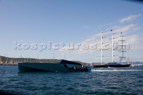 SAINTTROPEZ FRANCE  October 5th The worlds most contemporary powerboat the Wallypower 118 owned by L