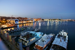 Valencia harbour at night