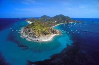 British Virgin Islands - Caribbean -. Aereal View of Cooper Island