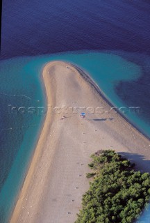Croatia - Brac Island. The famous beach of Slatini Rat