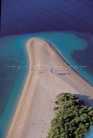 Croatia  Brac Island The famous beach of Slatini Rat