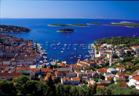 Hvar Croatia  The City seen from the Fortress 