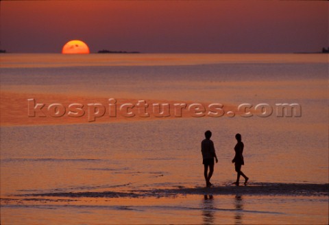 Maldives  Couple at sunset
