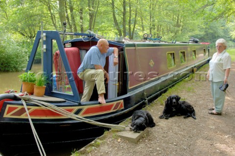 Time for a chat on seecluded moorings on the Llangollen canal near Ellesmere tunnelEllesmereShropshi