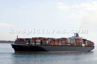 The Over Panamax type container ship NYK Castor fully laden