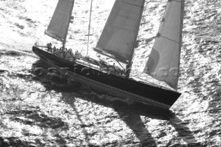 The sailing maxi Sojana owned by Peter Harrison sailing in The Superyacht Cup in Antigua