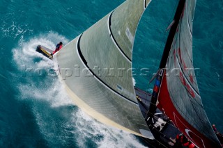 Valencia, 04 04 2007. Louis Vuitton ACT 13. Fleet Race. Mascalzone Latino Capitalia Team.
