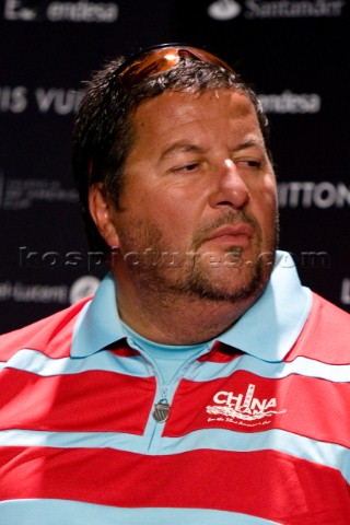 Valencia 14 04 2007 Louis Vuitton RR1 Skippers Press Conference Pierre Mas Skipper of China Team 