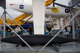 Valencia, 01 04 07. 32nd Americas Cup. Unveiling Day. United Internet Team Germany Keel.