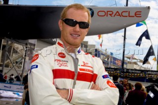 Valencia, 01 04 07. 32nd Americas Cup. Unveiling Day. James Spithill, Helmsman of Luna Rossa Challenge.