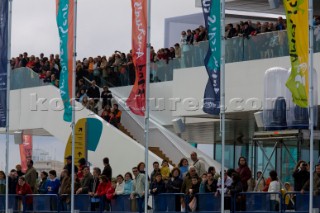 Crowds of spectators at the Americas Cup in Valencia