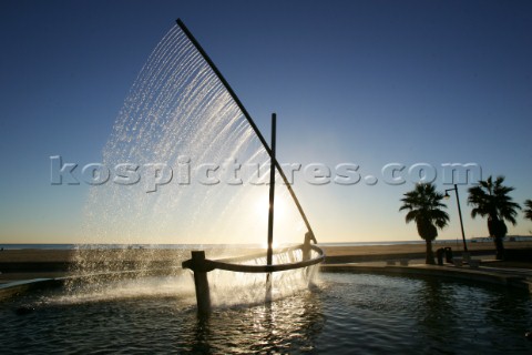 Valencia beach  water feature and architecture