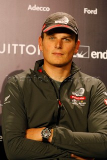 Emirates Team New Zealand helmsman Dean Barker at the Skippers press conference for Louis Vuitton act 13. 2/4/2007