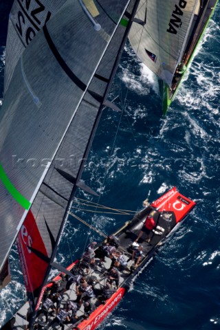 VALENCIA SPAIN  May 14th  Emirates Team New Zealand racing Desafio Espanol during the first semi fin