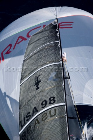 VALENCIA SPAIN  May 14th  BMW Oracle USA racing against Prada during the first semi final match of t