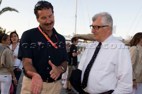VALENCIA SPAIN  May 14th Americas Cup yachtsman Paul Cayard USA left who is presently representing D