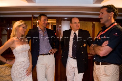 VALENCIA SPAIN  May 14th Americas Cup yachtsman Paul Cayard USA right who is presently representing 