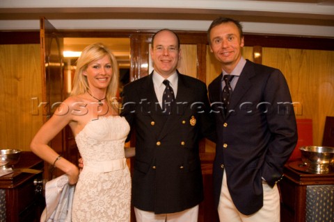VALENCIA SPAIN  May 14th  Ernesto Bertarelli right head of Alinghi with his wife Kirsten meets HRH P