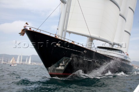 PALMA MAJORCA  JUNE 17TH  VIP guests sailing onboard Maltese Falcon owned by Tom Perkins on Fortis D