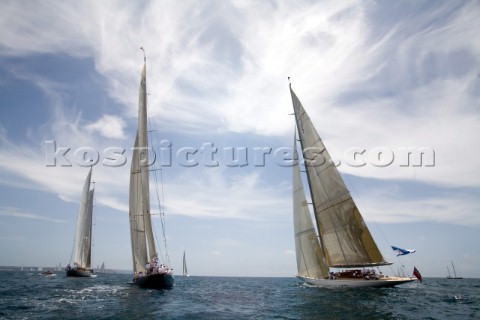 PALMA MAJORCA  JUNE 17TH  The giant 388m JClass yacht Valsheda sailing on the first day of the Super