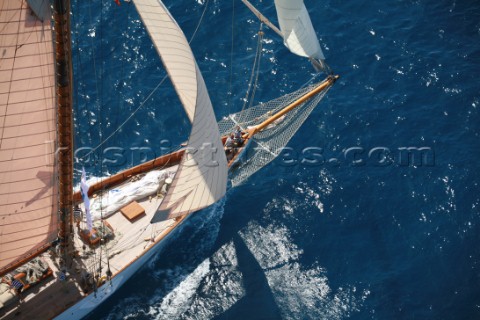 PALMA MAJORCA  JUNE 17TH  The oldest sailing yacht at the event Lulworth built in 1920 sailing on th