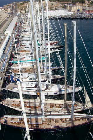 Maltese Falcon Fiftytwo of the worlds largest and most expensive sailing superyachts have gathered i
