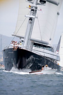 VIP guests sailing with owner Tom Perkins onboard Maltese Falcon on Fortis Day of The Superyacht Cup Ulysse Nardin 2007
