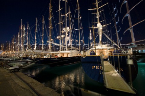 The superyacht dock at Puerto SanCarlos on Fortis Day of the Superyacht Cup Ulysse Nardin 2007 in Pa