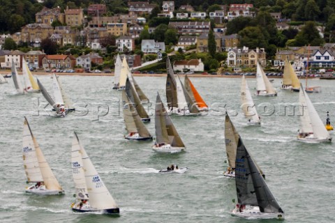 COWES ENGLAND  August 13th The fleet of nearly 300 racing yachts leaves Cowes on the Isle of Wight t