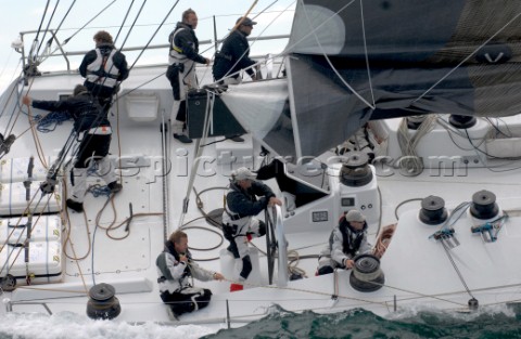 COWES ENGLAND  August 13th The crew of ICAP Leopard UK  Rolex Fastnet Race 2007