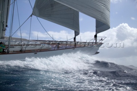 Bow of Timoneer  The Superyacht Cup 2007 Antigua in the Caribbean