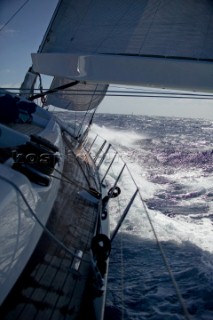 Onboard the Swan 100 Virago sailing during The Superyacht Cup 2007 Antigua in the Caribbean