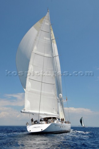 PALMA MAJORCA  June 12th Hyperion at the start of the Fortis Race of The Superyacht Cup 2008 in Palm