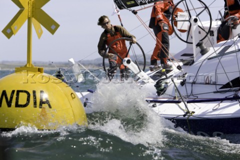 COWES UK  June 30th Crews struggle in testing conditions on Day 1 of the Rolex Commodores Cup held i