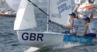 Nick Rogers and Joe Glanfield GBR win Race 3 of 470 Mens event at Qingdao