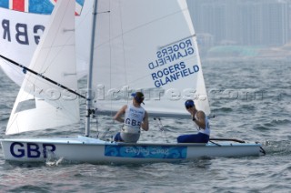 Nick Rogers and Joe Glanfield GBR win Race 3 of 470 Mens event at Qingdao