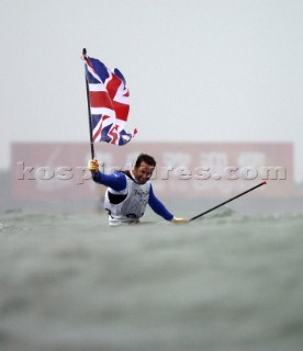 Ben Ainslie GBR wins Gold for the 3rd time sailing Finn Class Qingdao 2008 Olympics