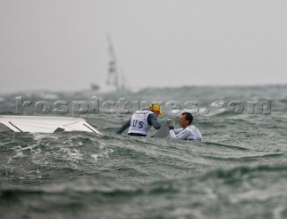 Qingdao (China) - 2008/08/17.  Olympic Games 49er - Austria - Nico Delle Karth and Nikolaus Resch