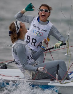 Qingdao (China) - 2008/08/18  Olympic Games 470 Womens - Brazil - Oliveira Fernanda and Isabel Swan (Bronze medal)