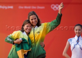 Qingdao (China) - 2008/08/18  Olympic Games 470 Womens - Brazil - Oliveira Fernanda and Isabel Swan (Bronze medal)