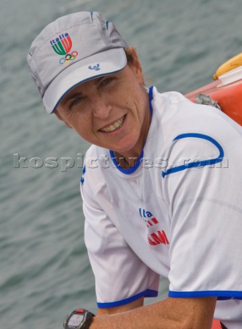 Qingdao China  20080819  Olympic Games Windsurfer Womens  Italy  Alessandra Sensini
