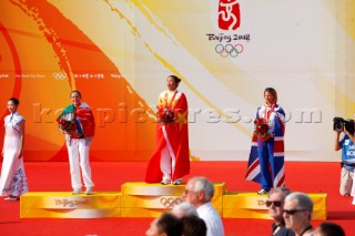 Qingdao, China, 2008 OLYMPICS RS:X F Jian Yin (CHN) - Gold medal Alessandra Sensini (ITA) - Silver medal Bryony Shaw (GBR) - Bronze medal  (no sale to Denmark)