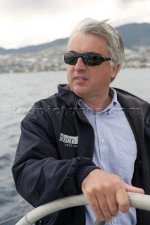 Bill Dixon onboard the sailing superyacht YII Y2 near San Remo