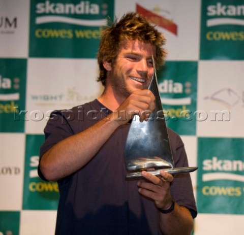 Skandia Cowes Week 2008  Sebastien Ripard wins Skandia Young Skipper Award in the J80 AgainstMalaria