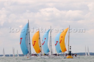 downwind sailing with asymmetric sail Cowes Week Isle of Wight