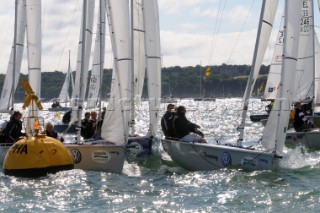 start of the laser SB3 sailing  Cowes Week Isle of Wight