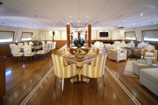 Interior of sailing superyacht Mirabella V